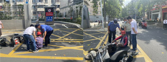 南京六合雄州街道：民工骑车不慎摔倒 雄州城管及时帮忙